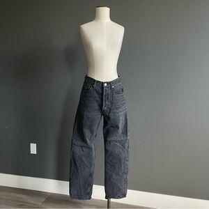 AGOLDE High Rise Straight Leg Jeans Button Fly Charcoal Gray Size 27
